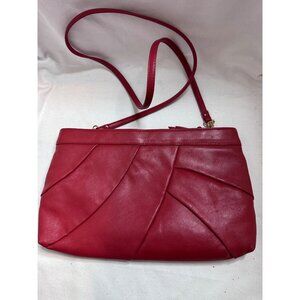 Amanda Smith Red Genuine Leather Shoulder Bag Small Y2K Clutch Purse